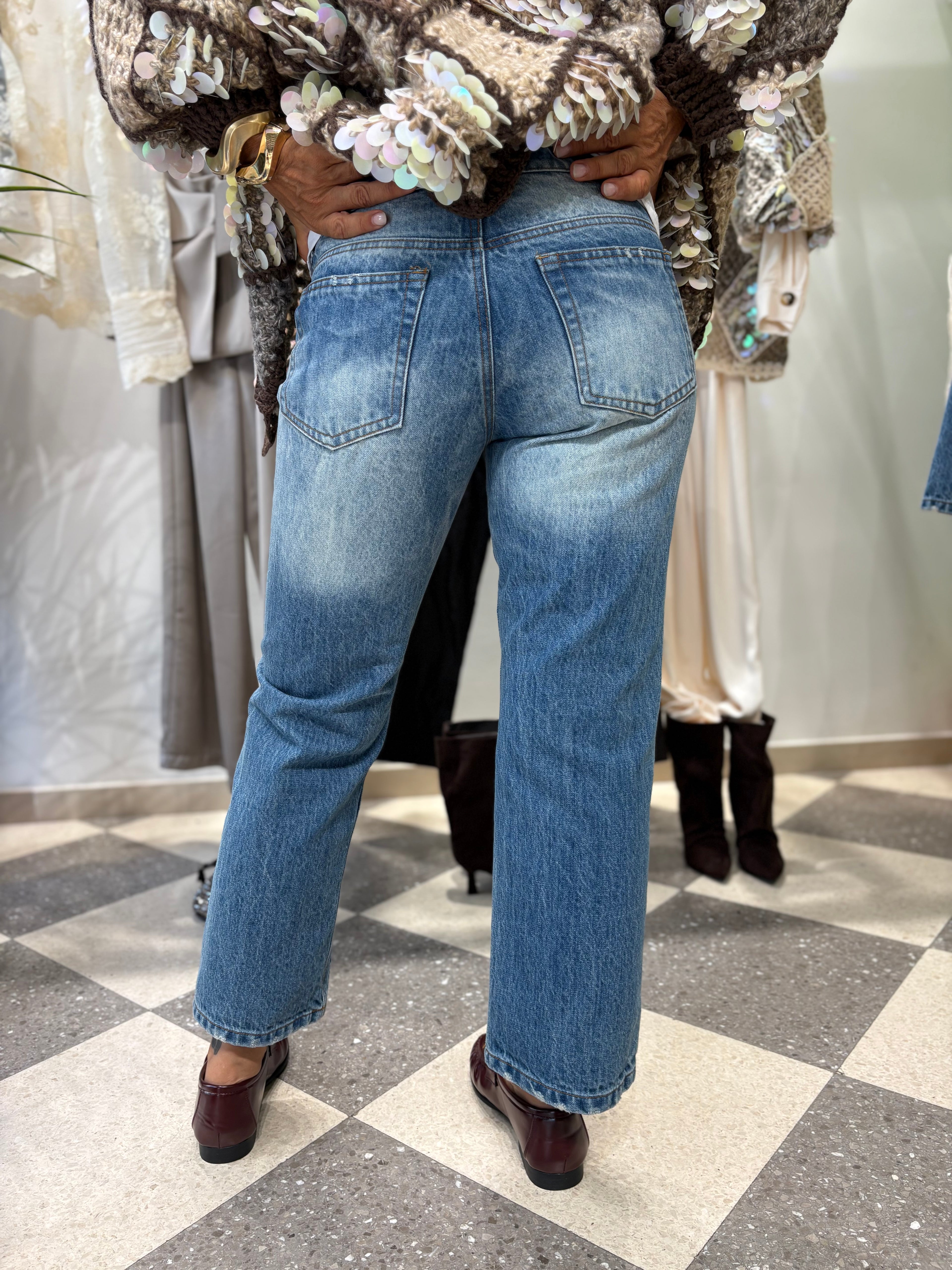 Jeans straight cropped