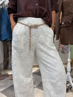 Pantalone barrel pizzo