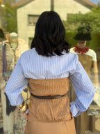 Coordinato caramello top e gonna