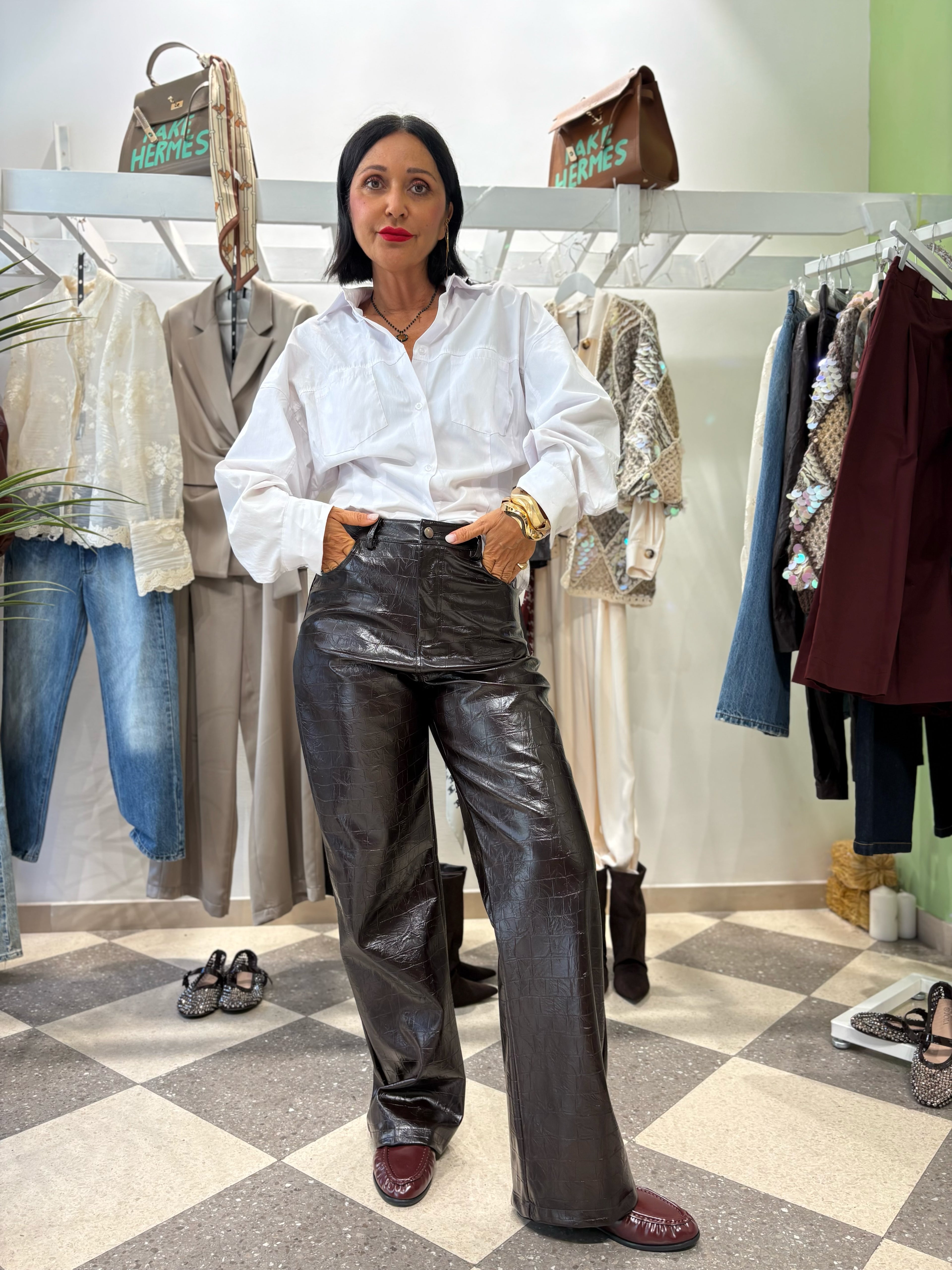Pantalone effetto cocco