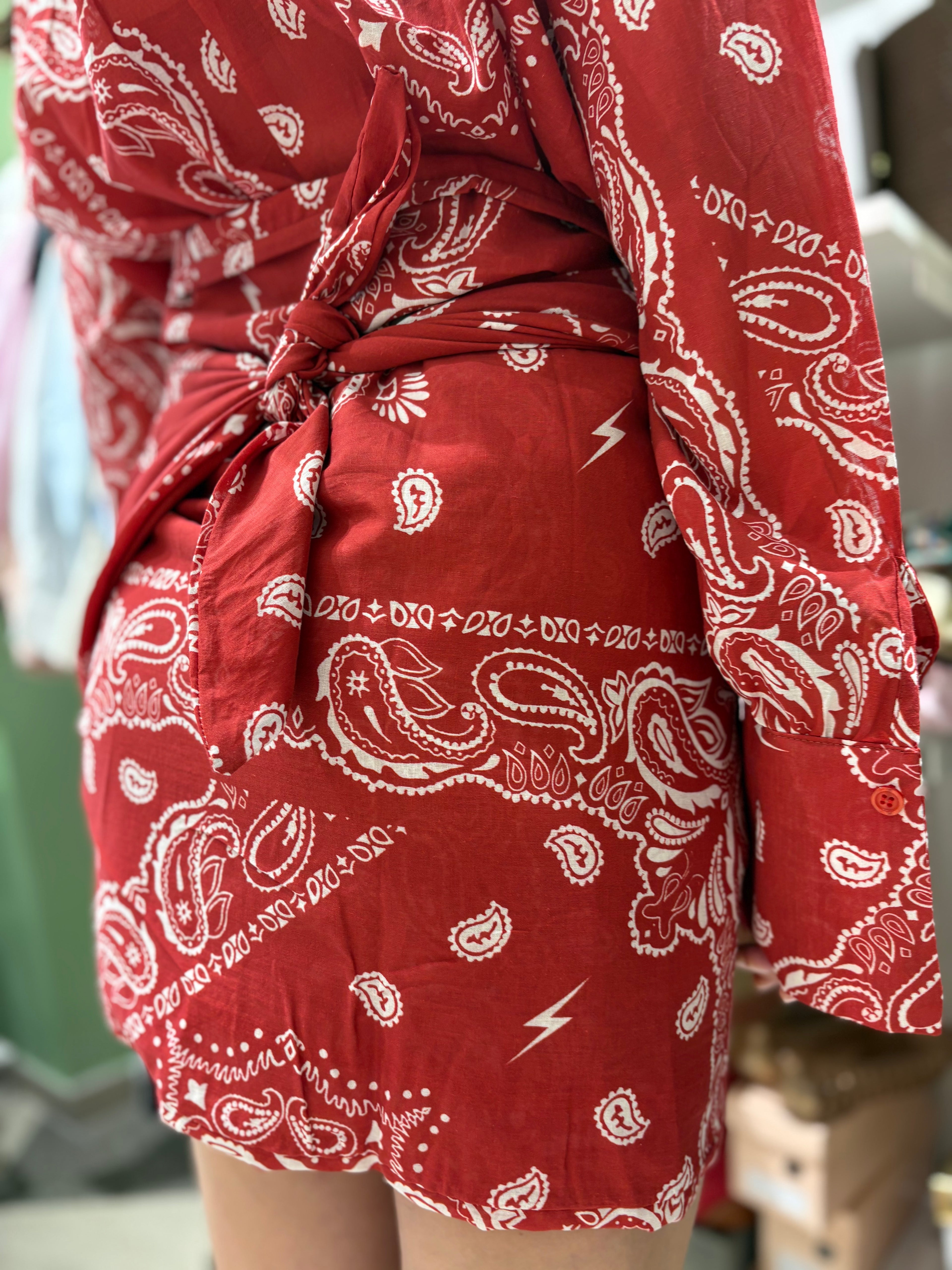 Coordinato stampa paisley - rosso