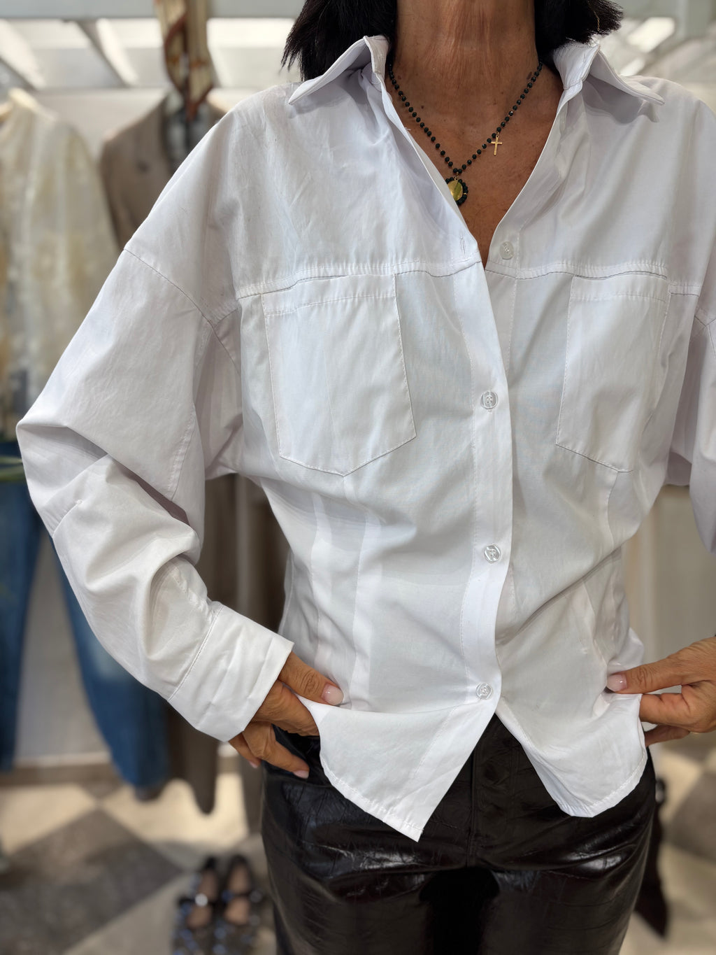 Camicia oversize con tasche