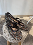 Ballerine gioiello marrone scuro