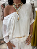 Coordinato blusa e pantalone in viscosa