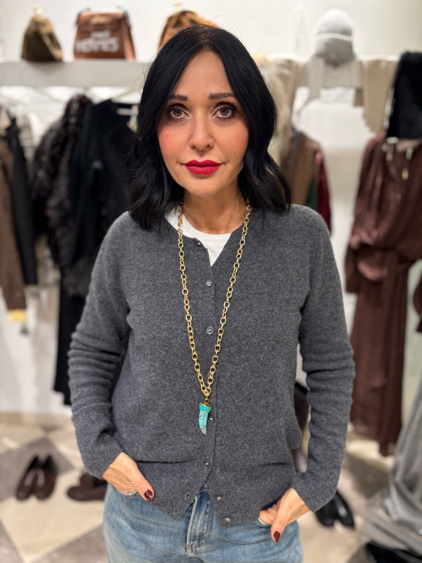 Collana corno turchese