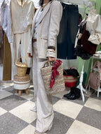 Motel | pantalone palazzo beige check