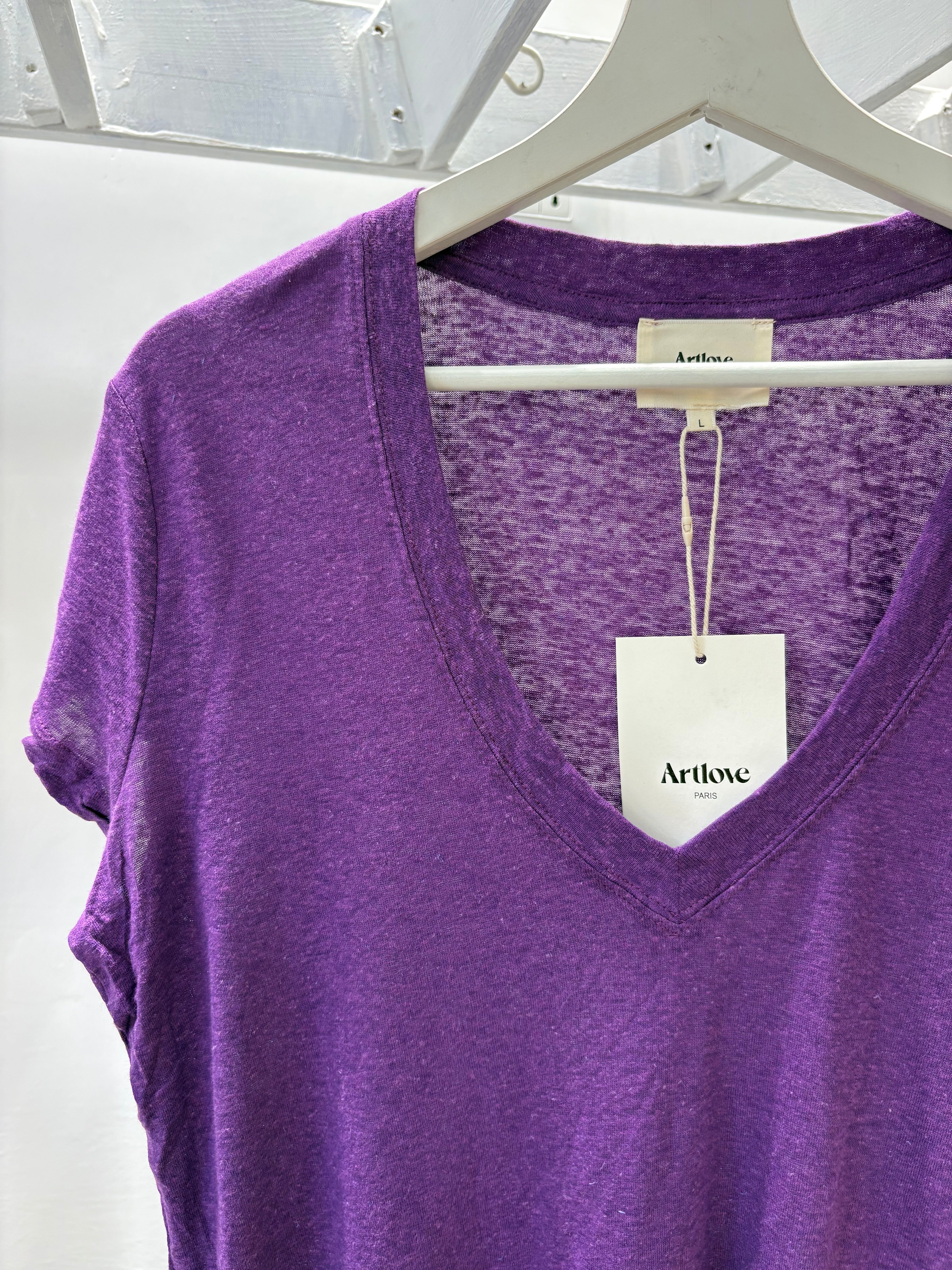 T-shirt garzata viola