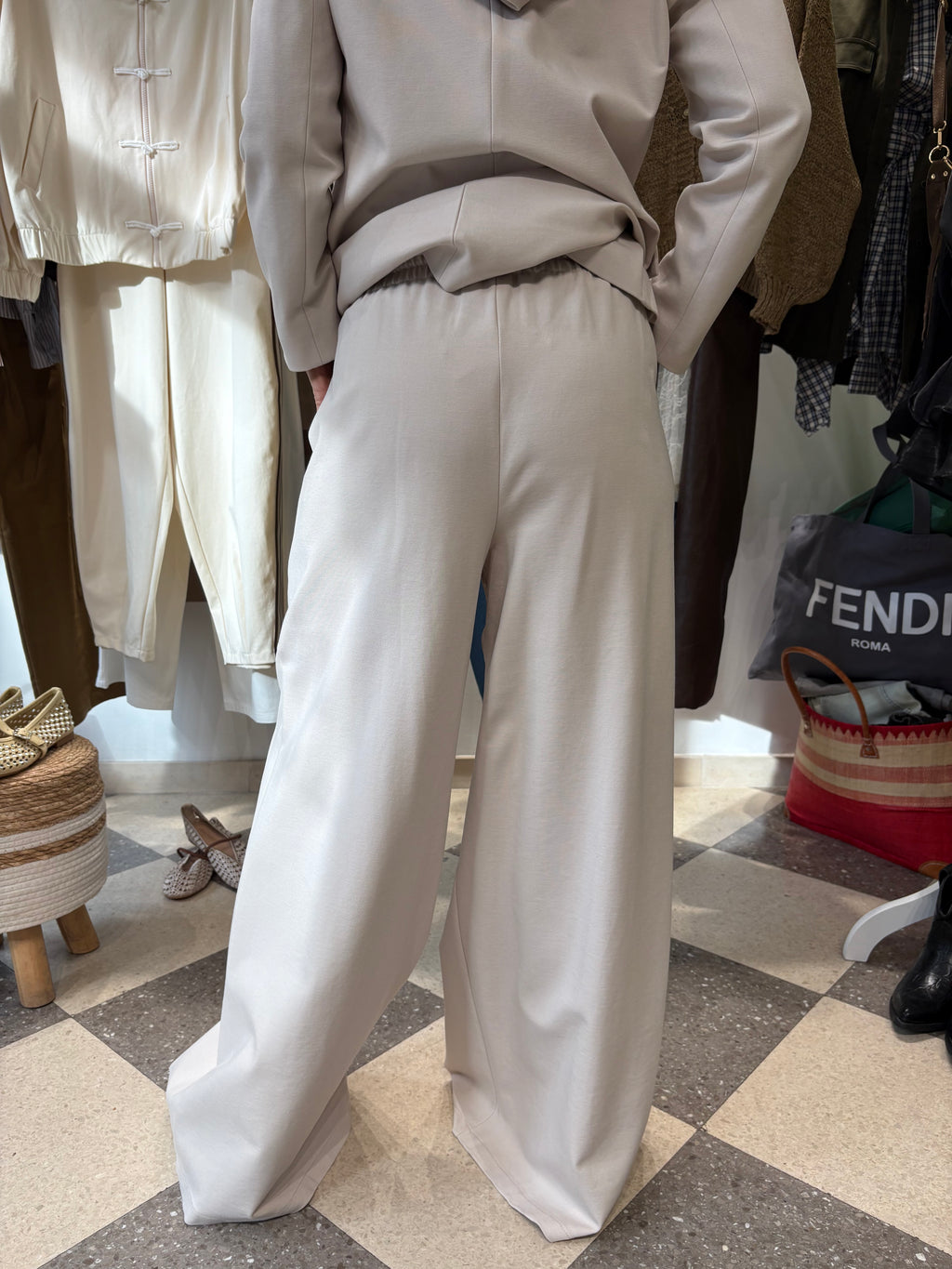 Motel | pantalone palazzo panna