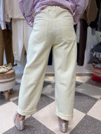 Motel | denim butter yellow leggermente barrel