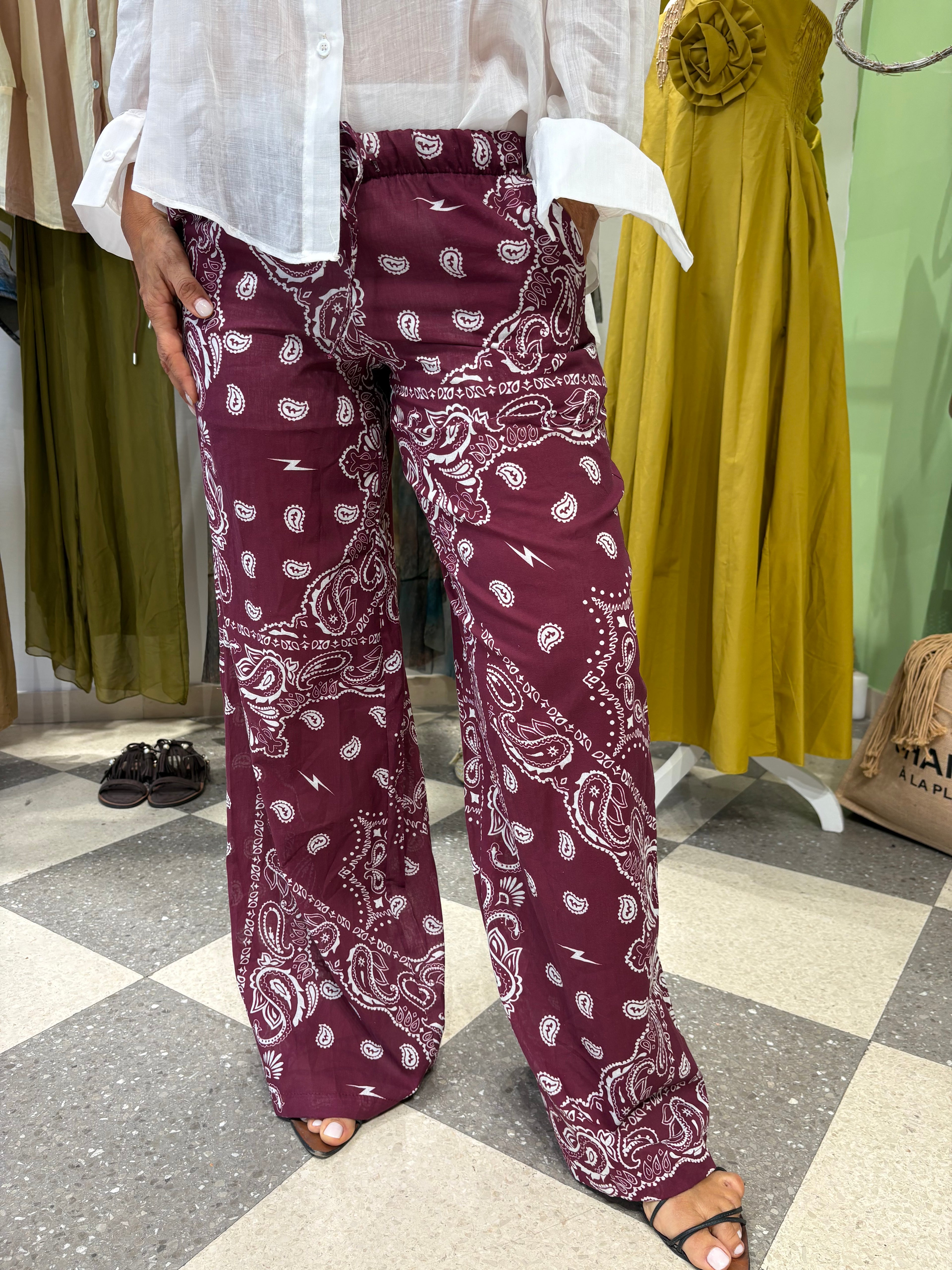 Pantalone bandana bordeaux