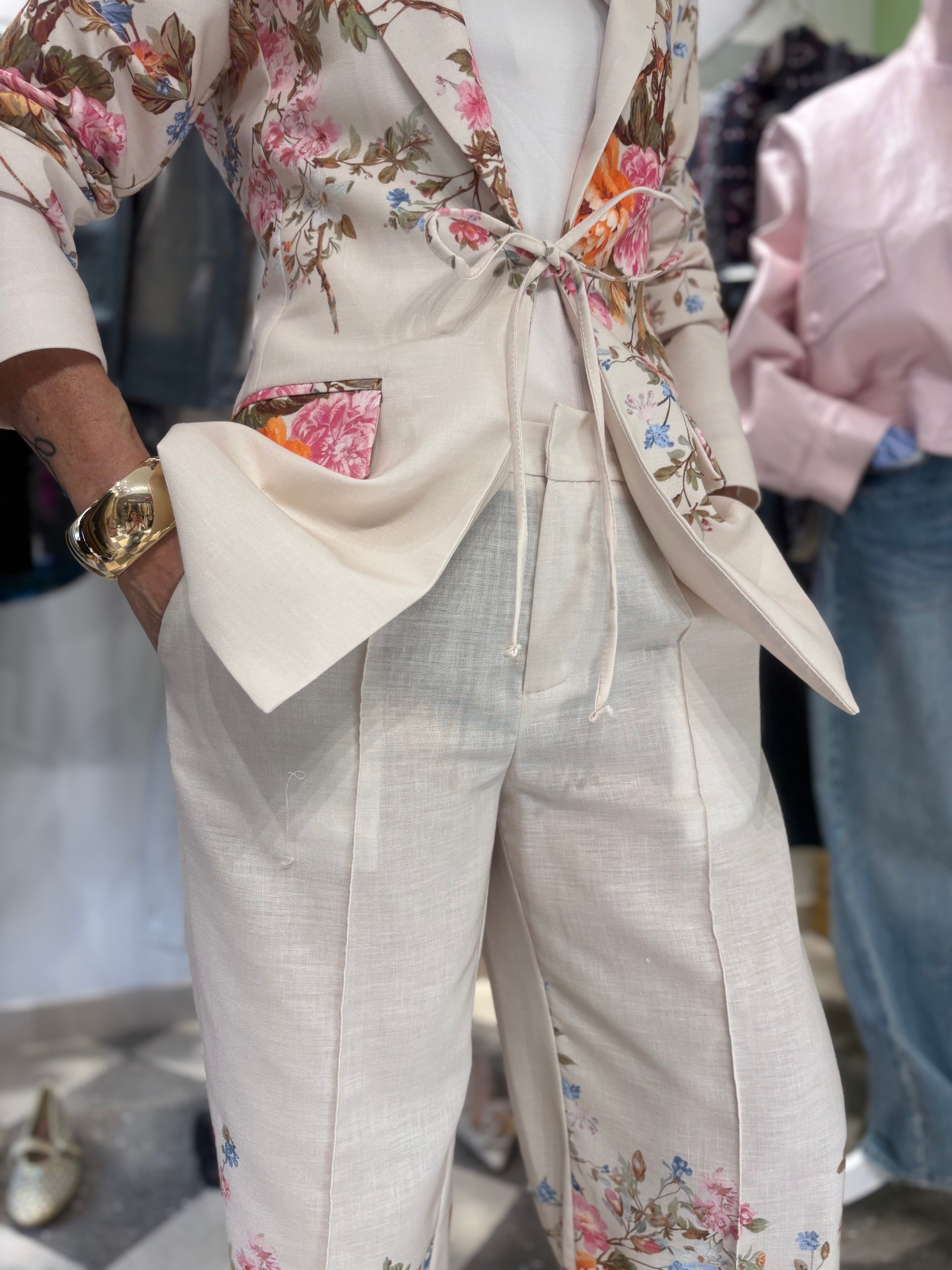 Pantalone palazzo motivo floreale