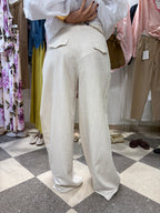 Pantalone ampio avorio