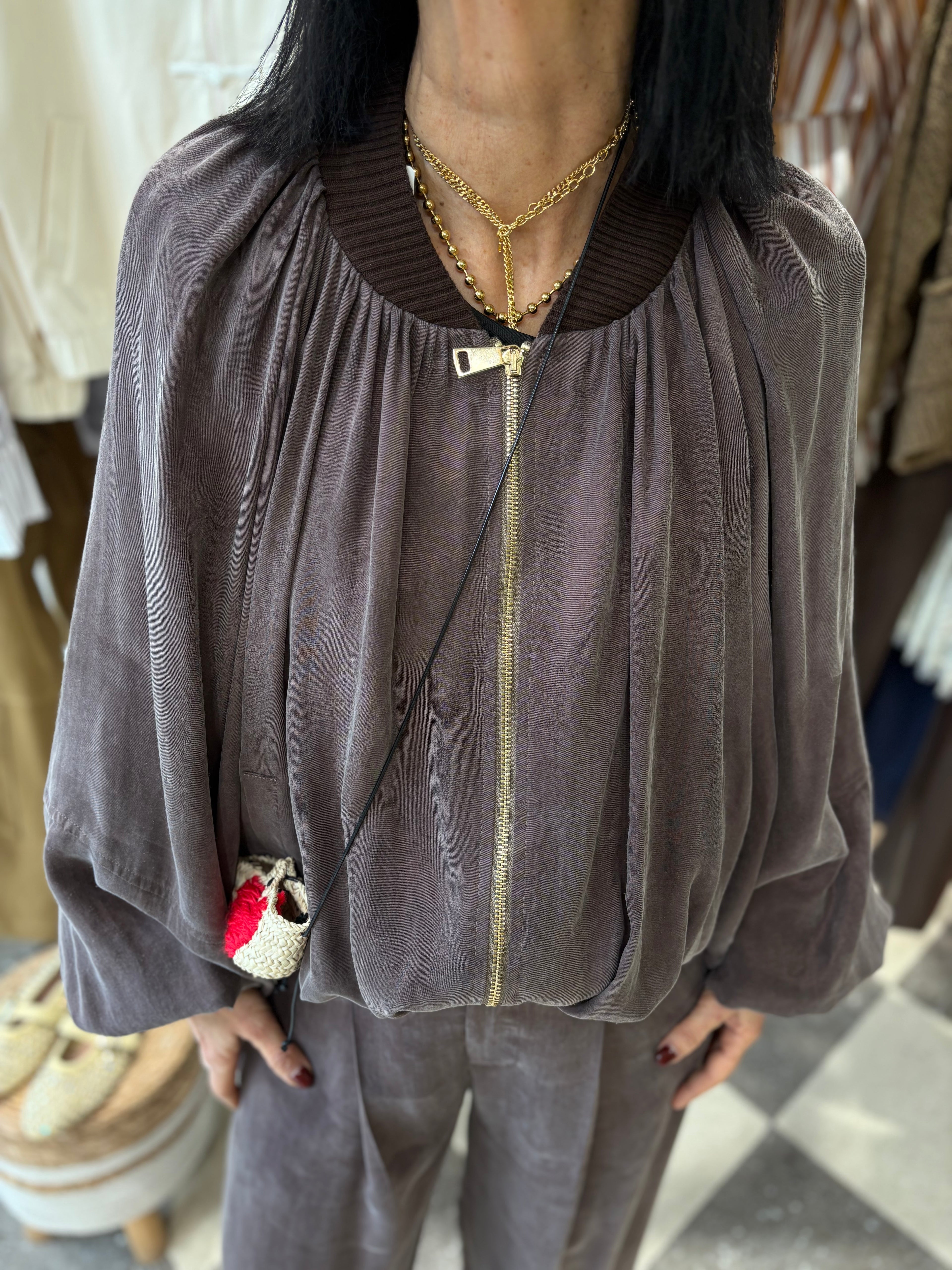 Motel | giacca leggera con zip frontale