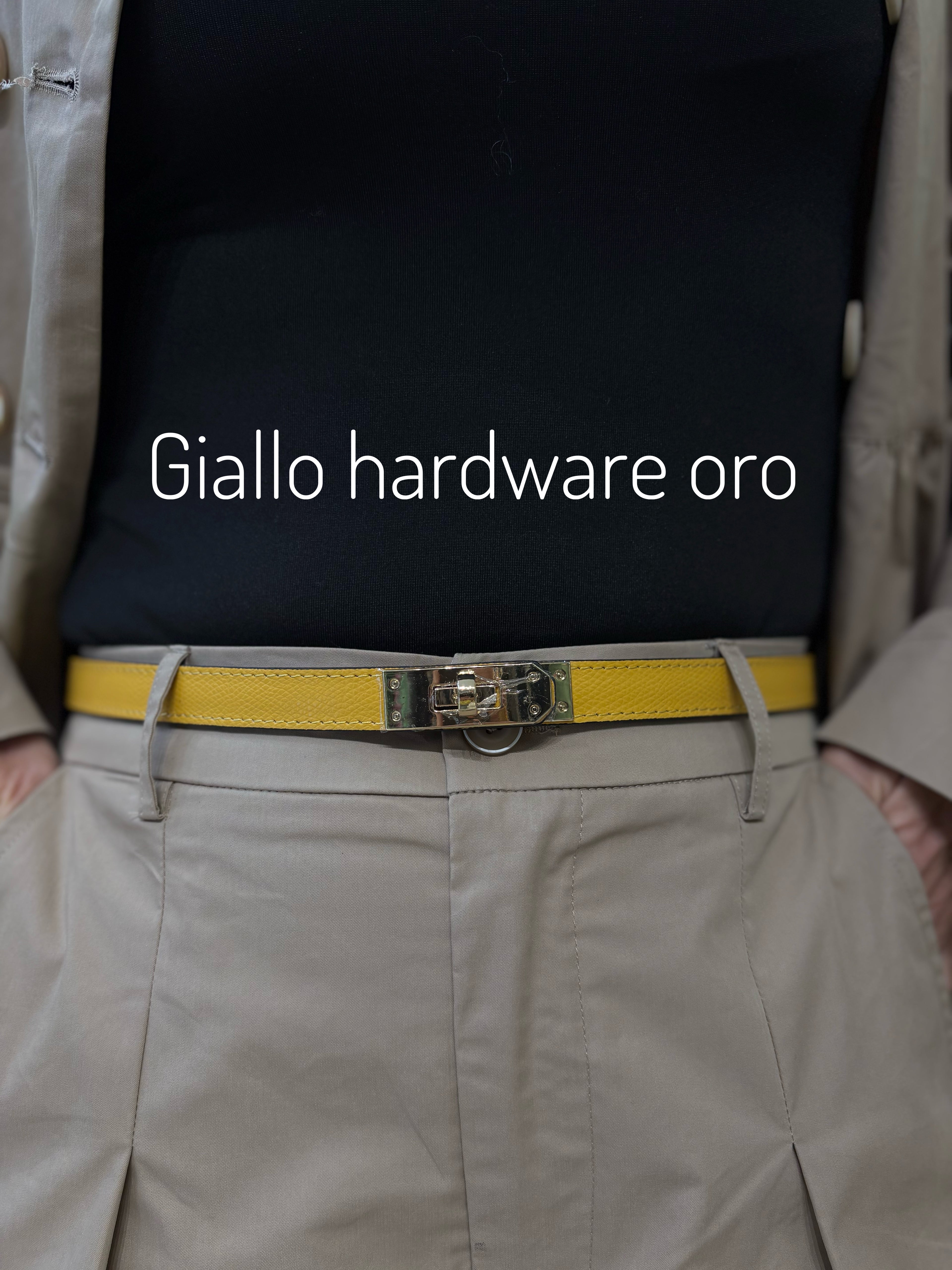 Cintura in vera pelle slim lock in