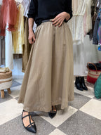 Gonna lunga foderata con elastico in vita