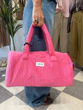 Borsone in spugna righe fucsia e arancio