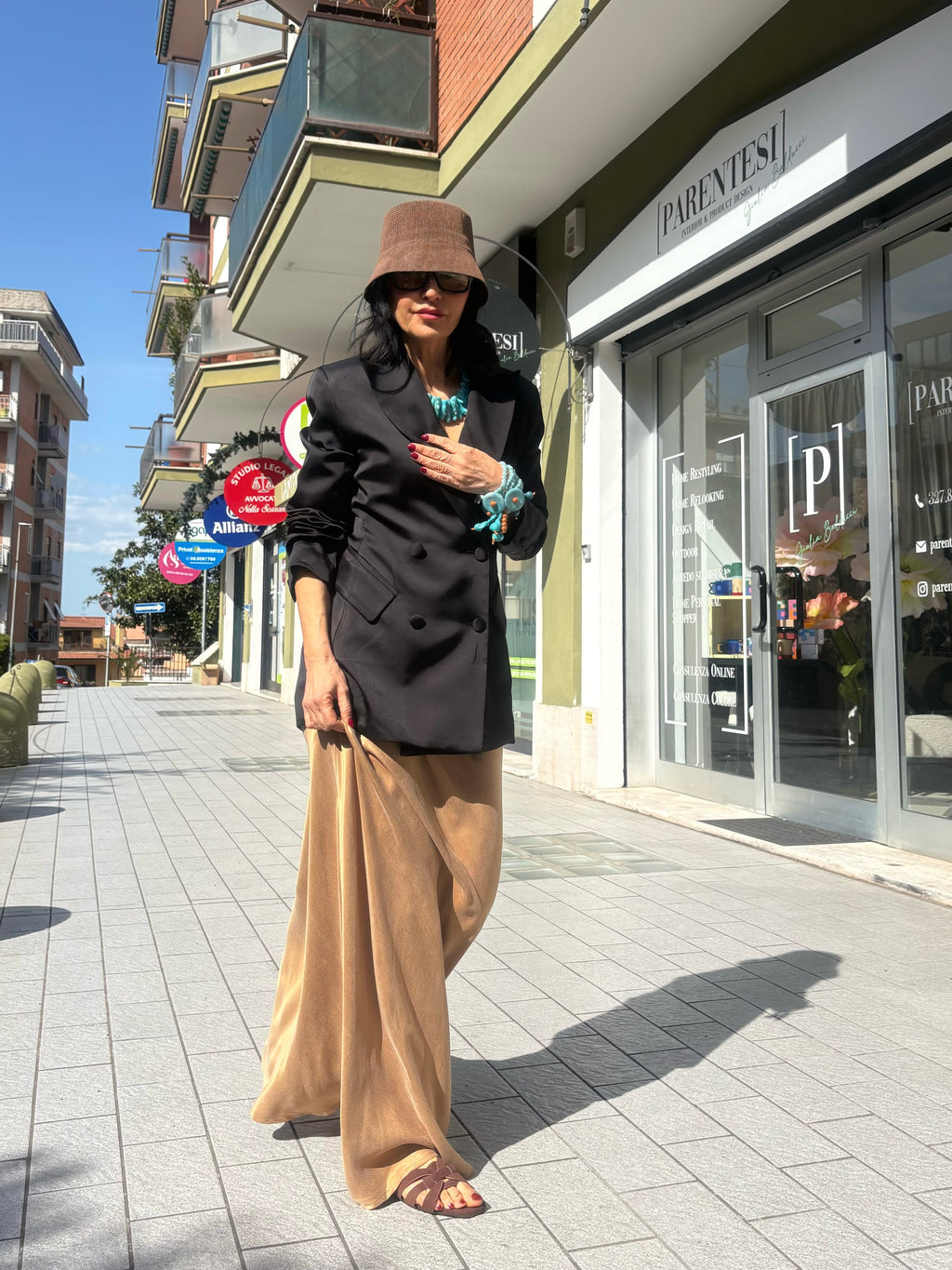 Blazer nero doppiopetto taglio sartoriale