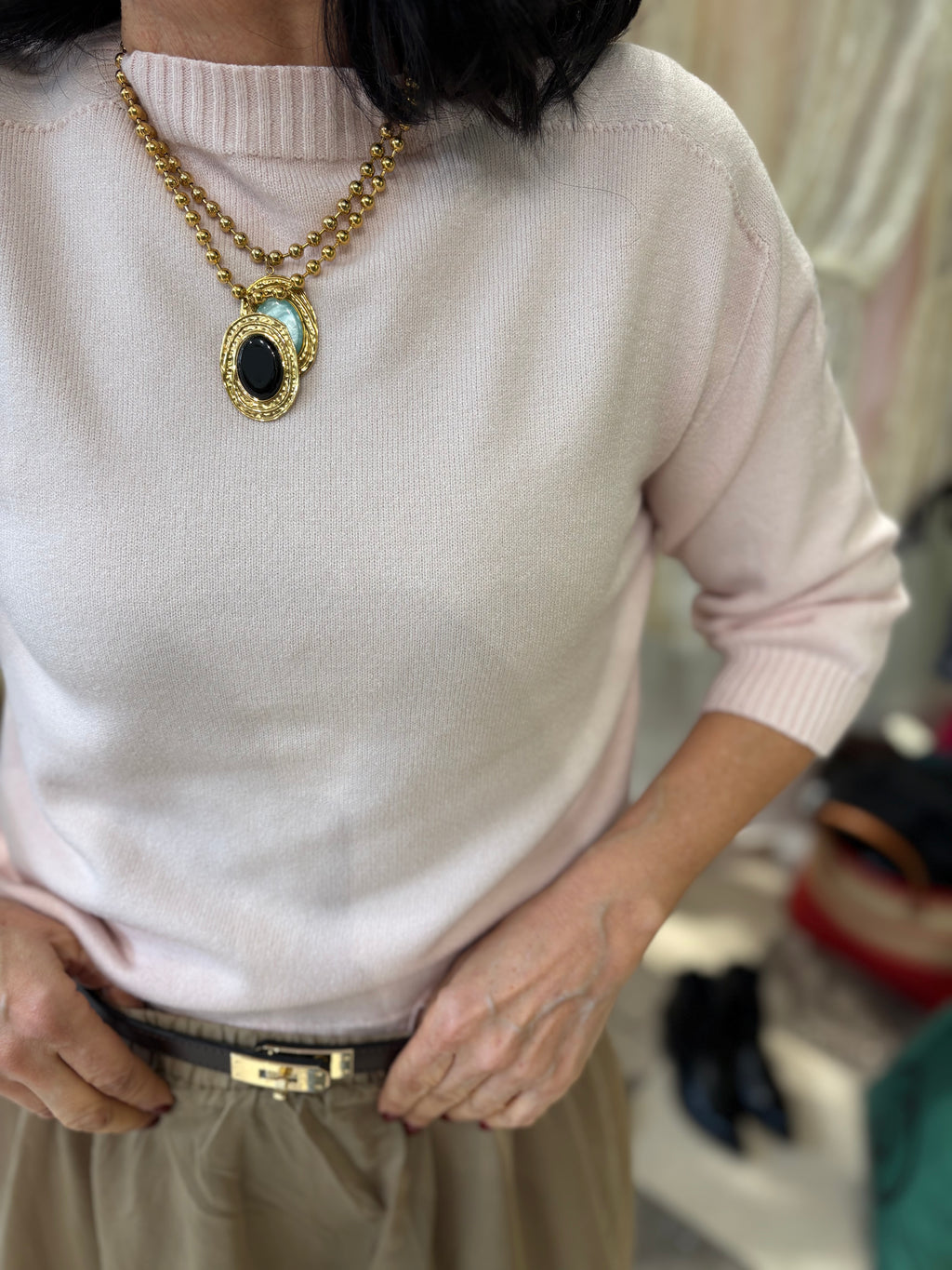 Maglioncino girocollo maglia morbida in misto viscosa