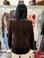 Blazer velluto cioccolato fit regolare
