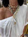 Collana a catena con maxi corno pendente