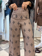 Pantalone palazzo ricamato