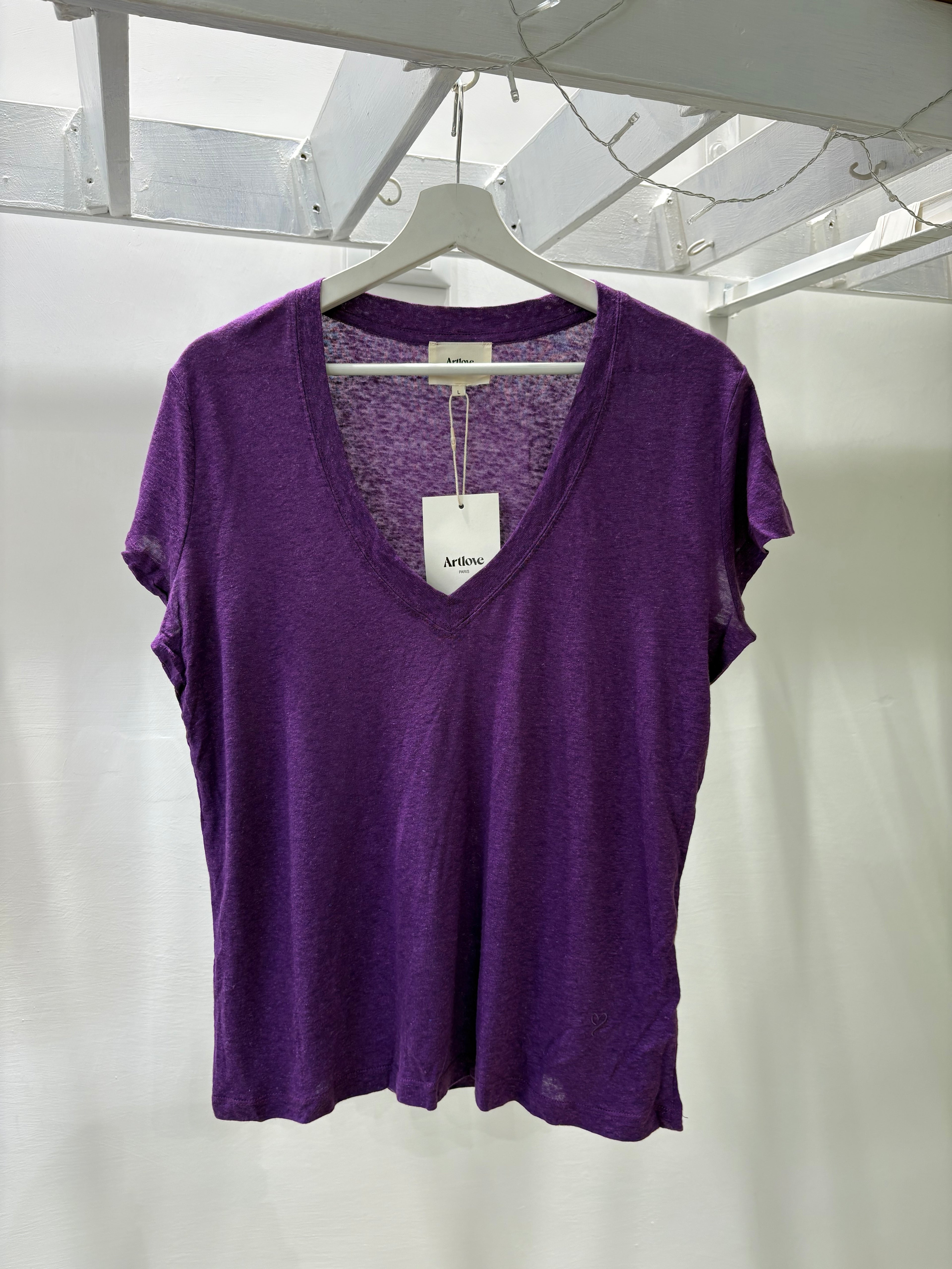 T-shirt garzata viola