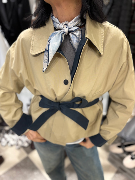 Trench cropped bicolor