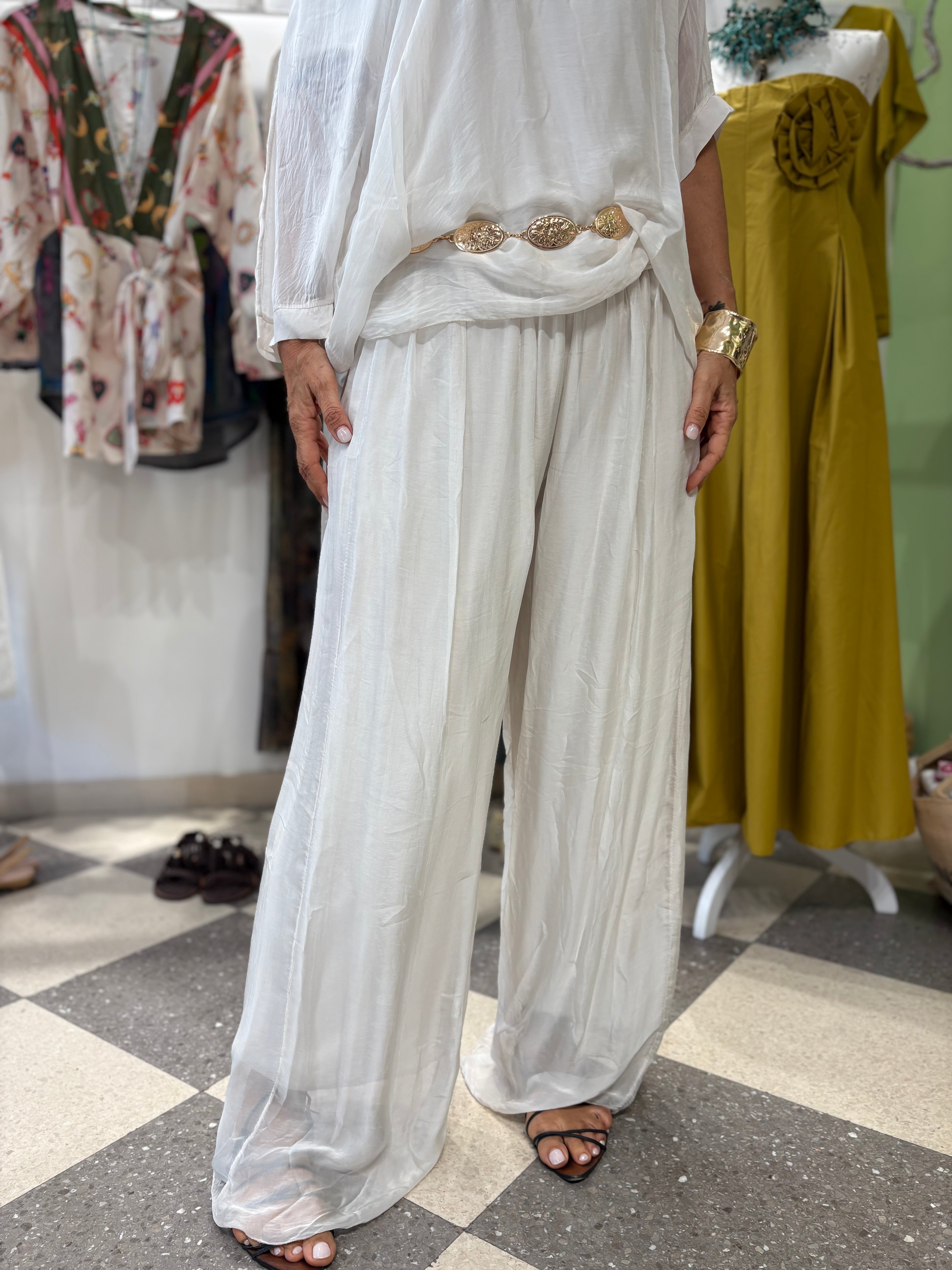 Coordinato blusa e pantalone in viscosa