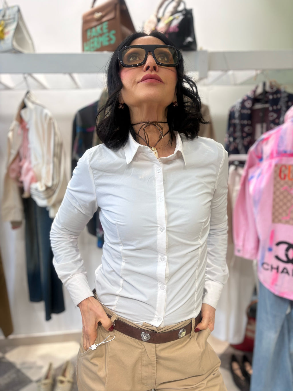 Camicia slim fit Bianca
