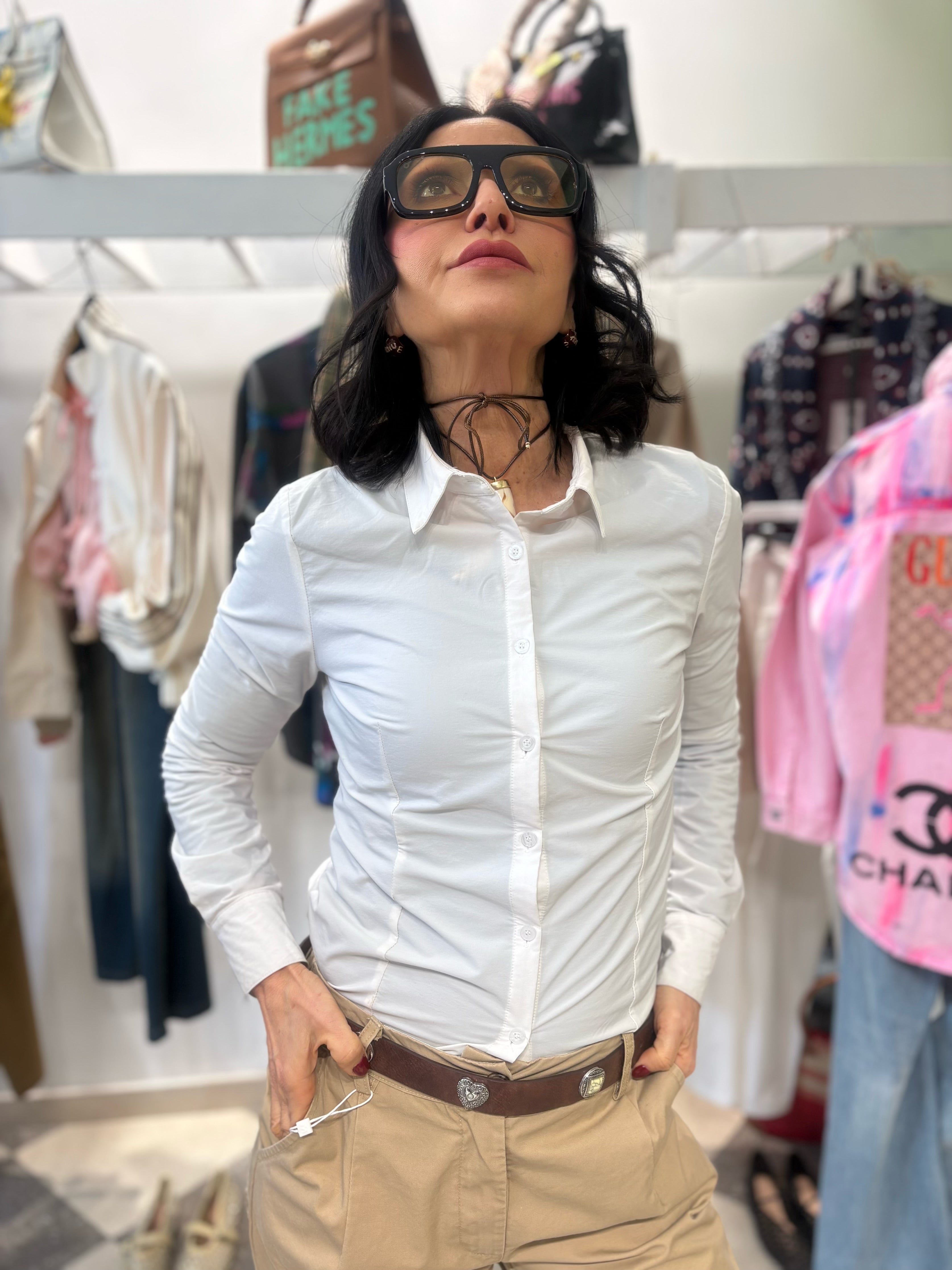 Camicia slim fit Bianca