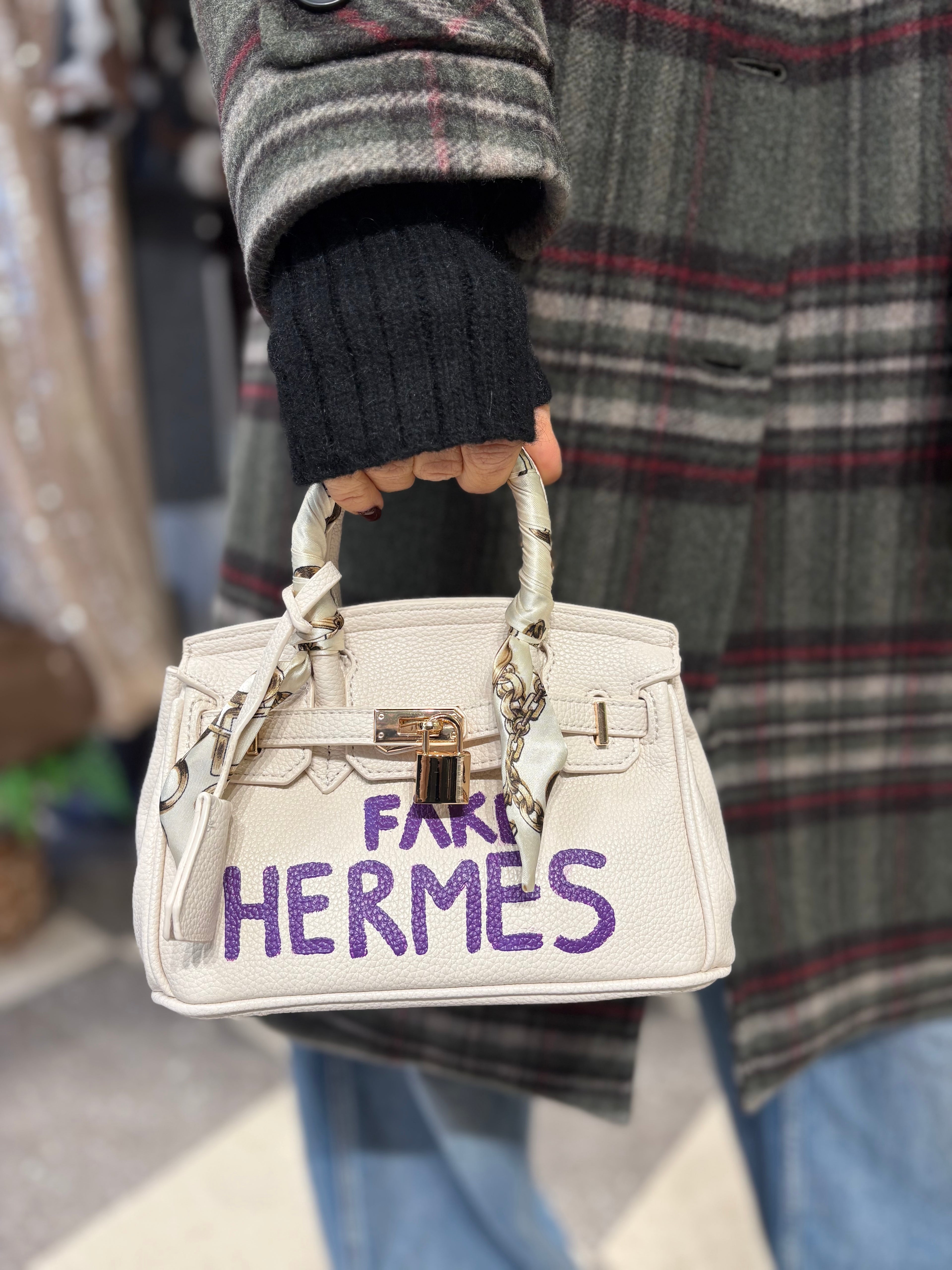 Mini borsa in ecopelle- fake Hermes