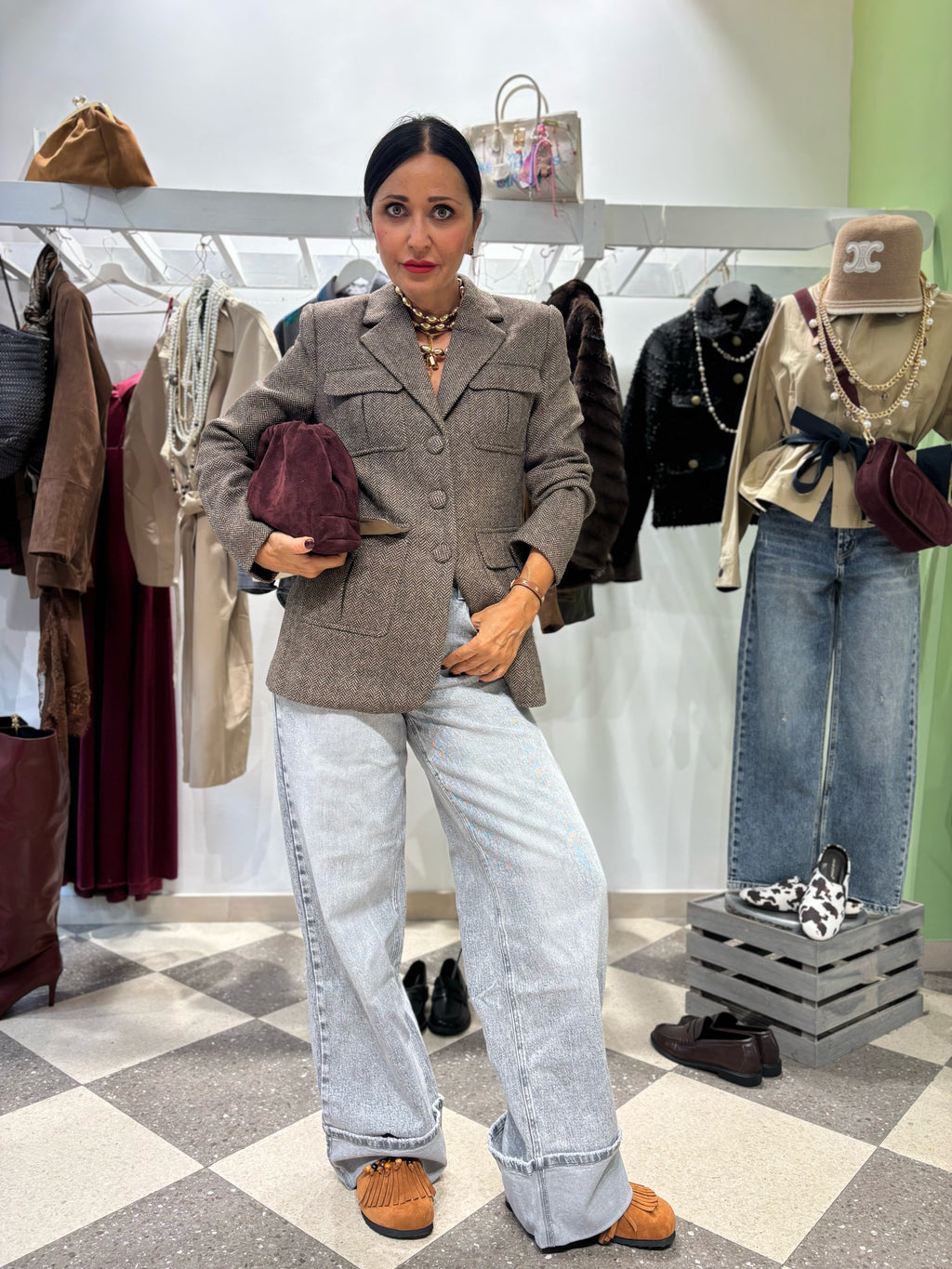 Giacca strutturata spigata