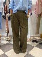 Pantalone scivolato verde kaki