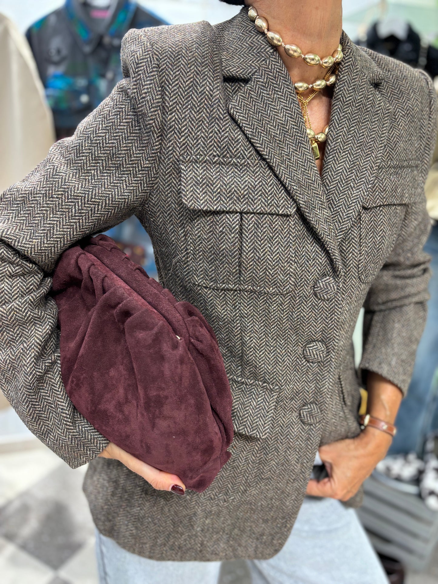 Giacca strutturata spigata