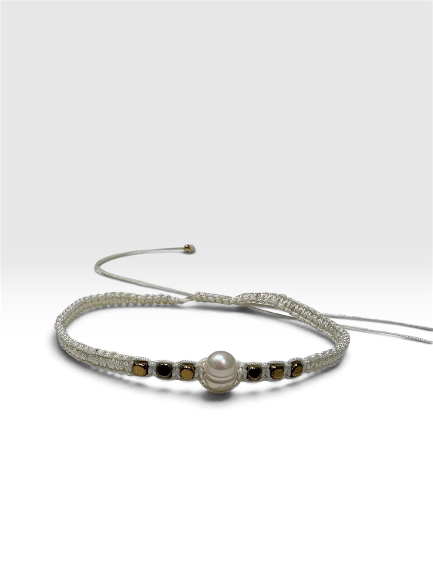 Bracciale cordoncino panna