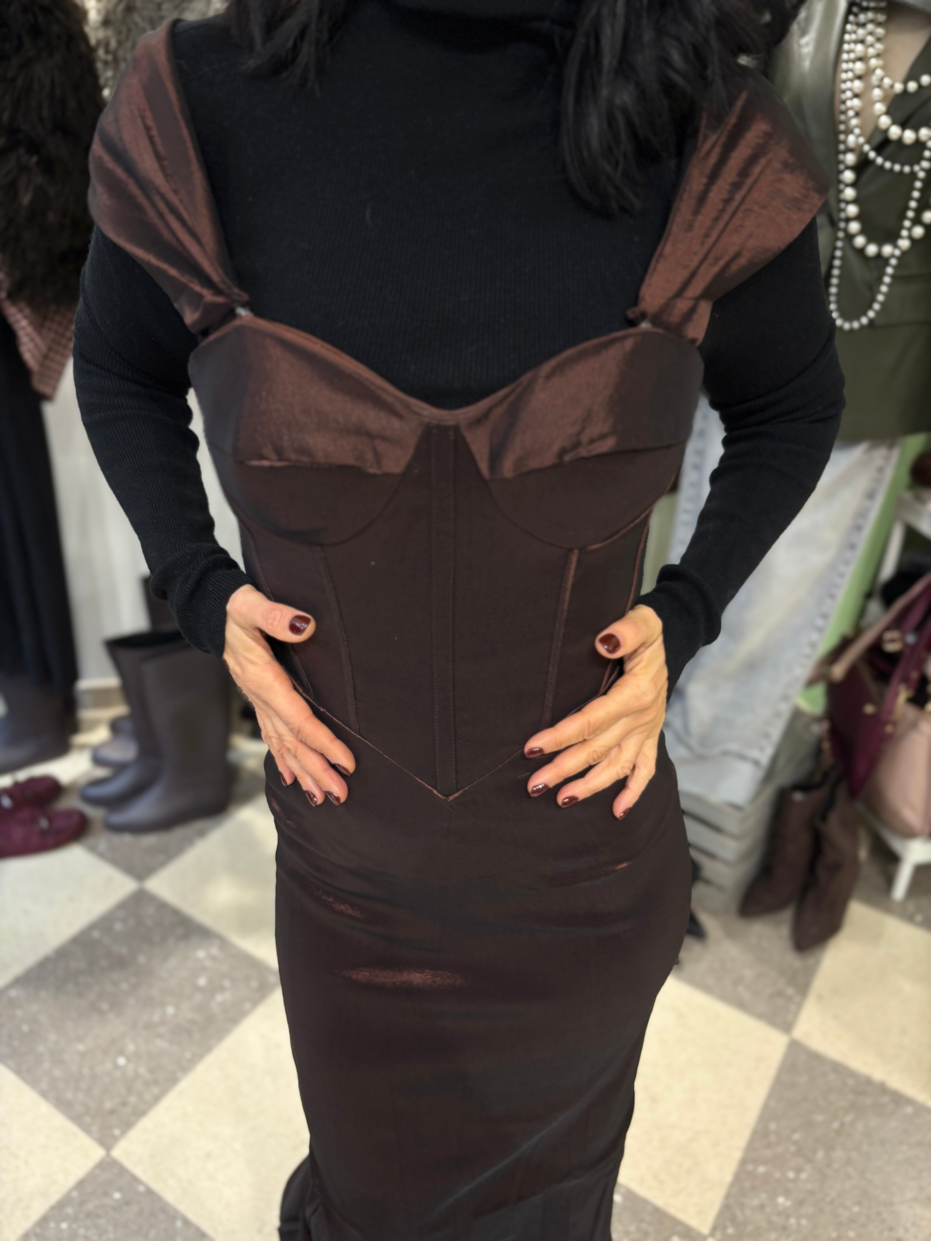 Abito corsetto cioccolato