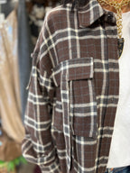 Motel camicia check marrone