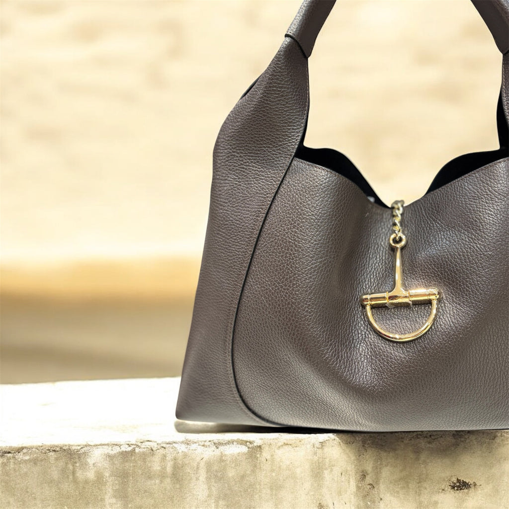 Maxi bag morsetto marrone