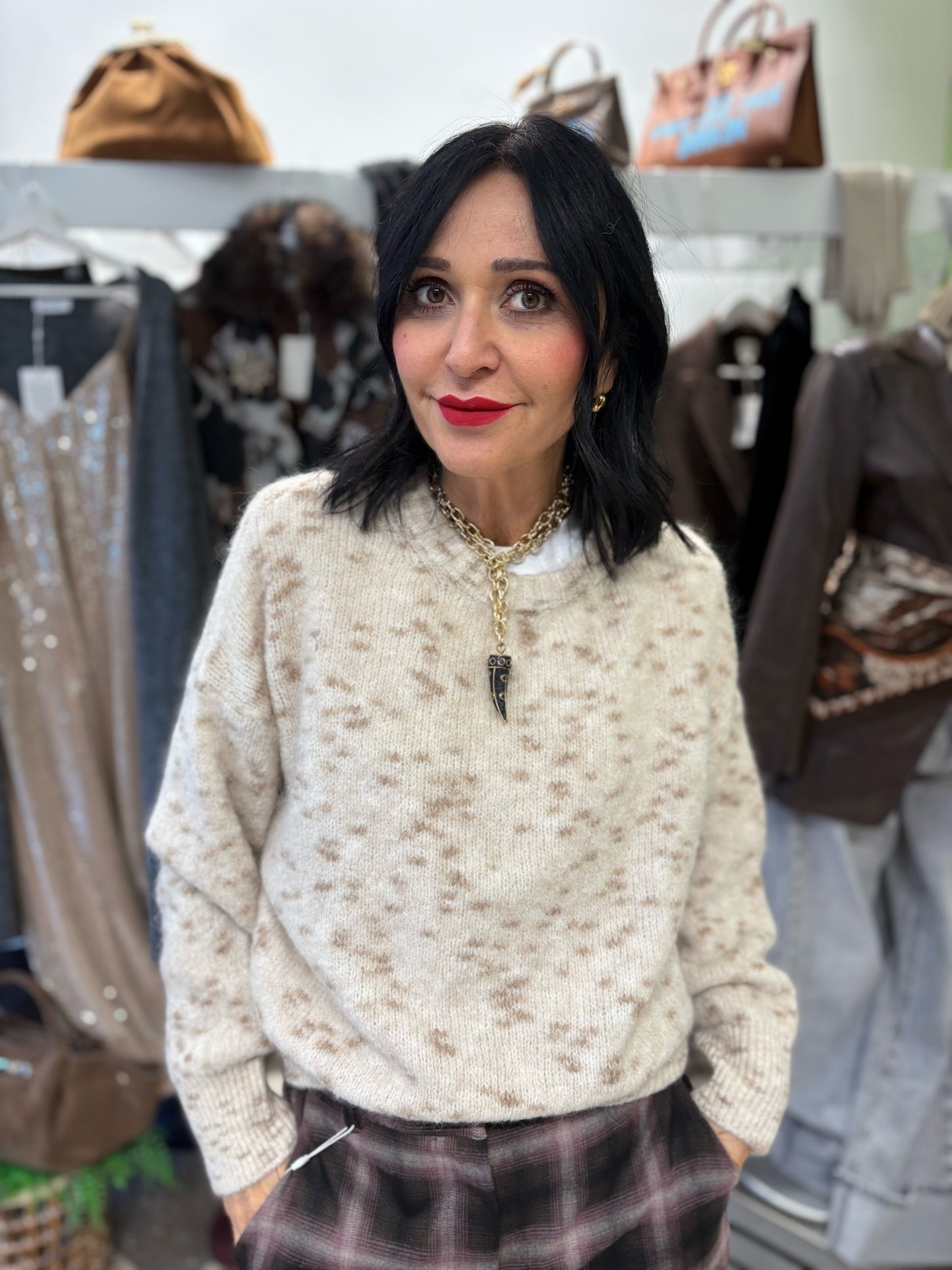 Motel maglione in misto mohair