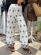 Pantalone palazzo ricamato
