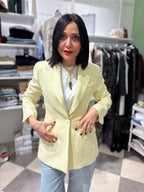 Blazer fit leggermente a clessidra giallo burro