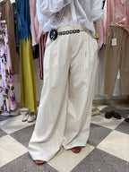 Pantalone ampio avorio