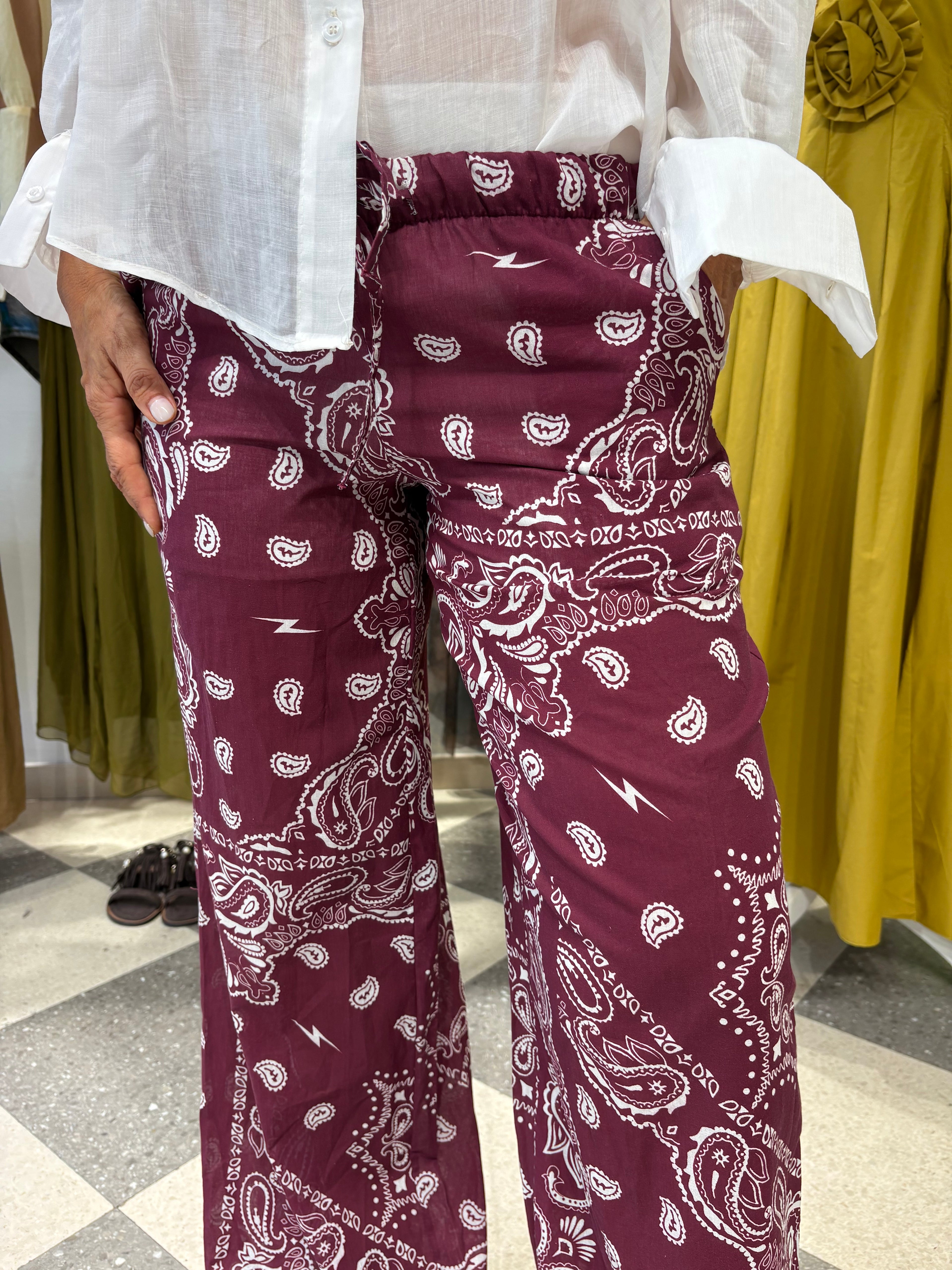 Pantalone bandana bordeaux