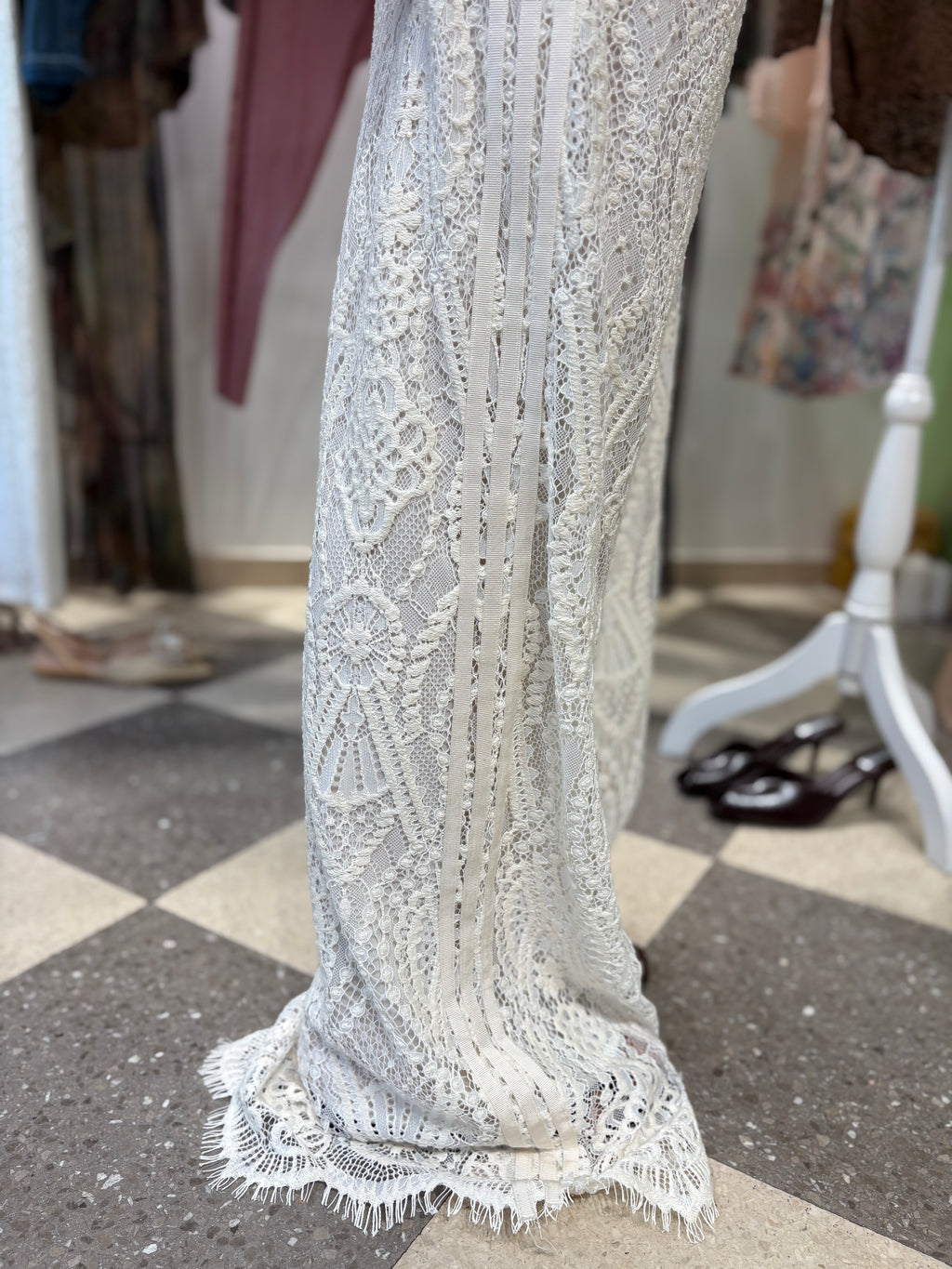 Pantalone palazzo full length pizzo