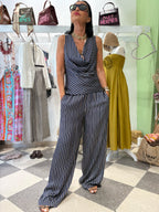 Coordinato gessato Drape