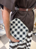 Pochette maxi check nero e bianco