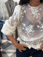 Blusa in pizzo ricamato