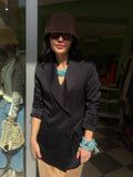 Blazer nero doppiopetto taglio sartoriale