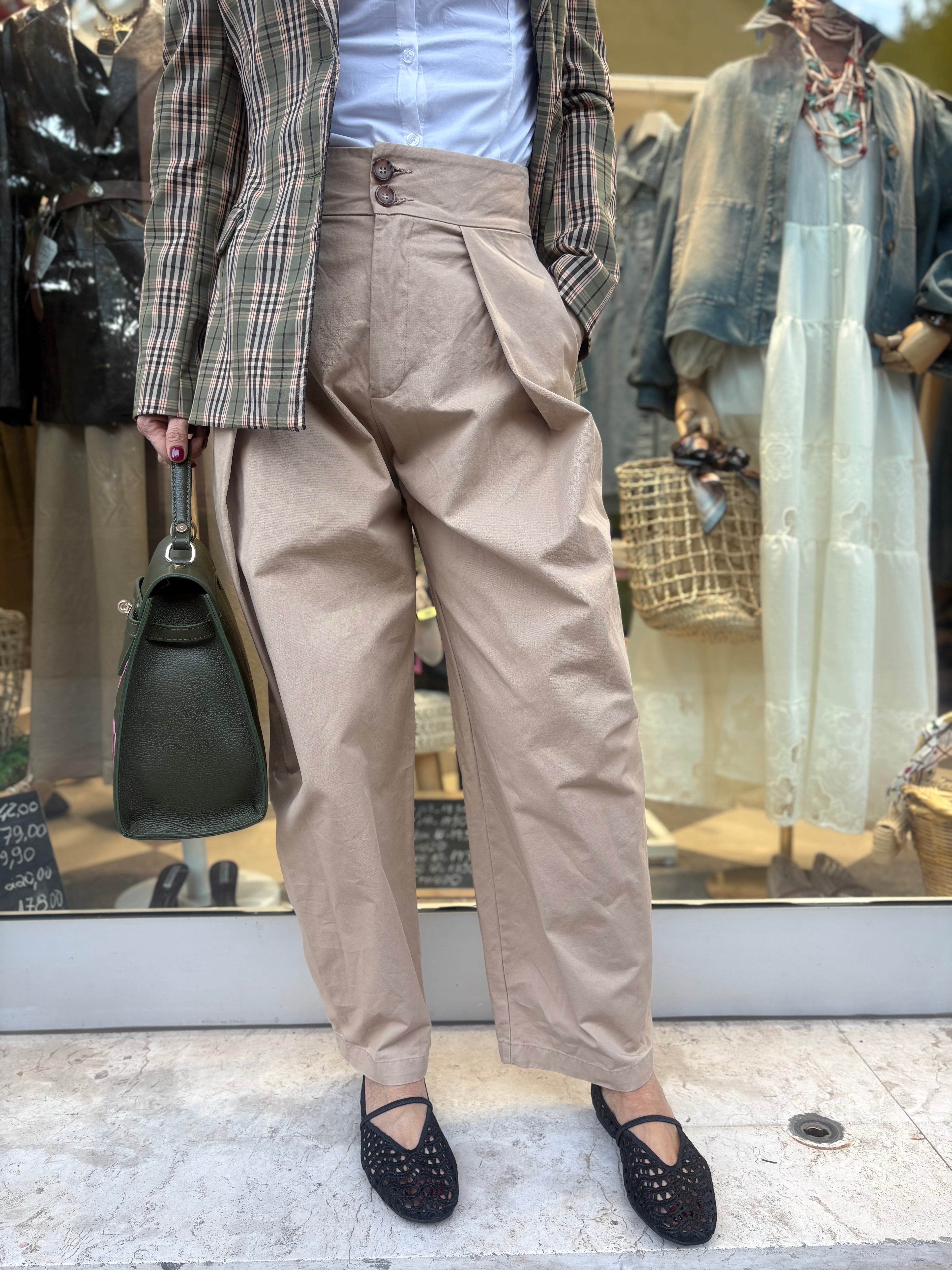 Pantalone balloon vita alta