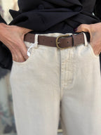 Pantalone barrel morbido sabbia